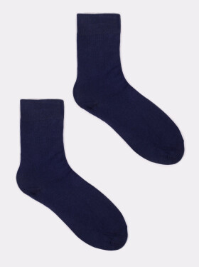 Yoclub Pánské hladké ponožky námořnické modré balení Navy Blue 39-42