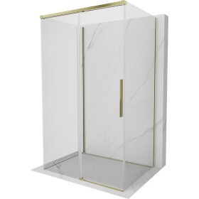 MEXEN/S - Rox-3S sprchový kout 3 stěnný , posuvný 130 x 100, transparent, zlato 8C2-130-100-50-00-3S