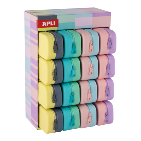 APLI silikonový penál NORDIK, dvoubarevný, displej, 16 ks, mix barev