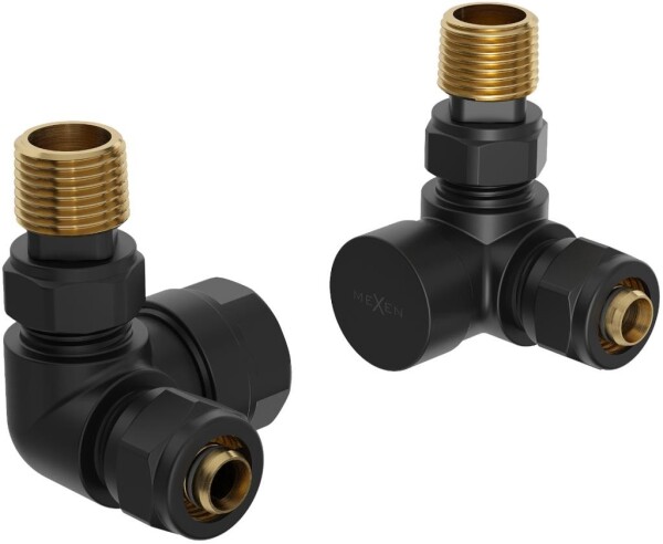 MEXEN - Axiální radiátorové ventily, černá W903-000-70