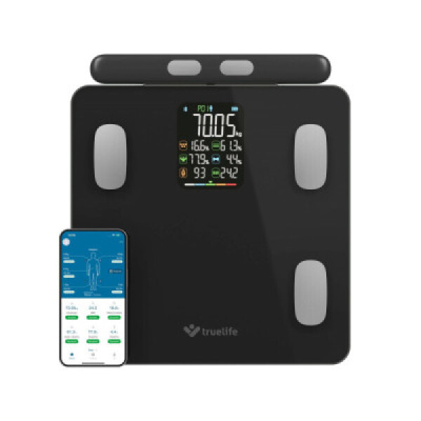 TrueLife FitScale W8 BT Black - osobní diagnostická bluetooth váha