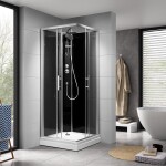 AQUALINE - GRANVIK čtvercový sprchový box 800x800x2180, čiré sklo GG80X80
