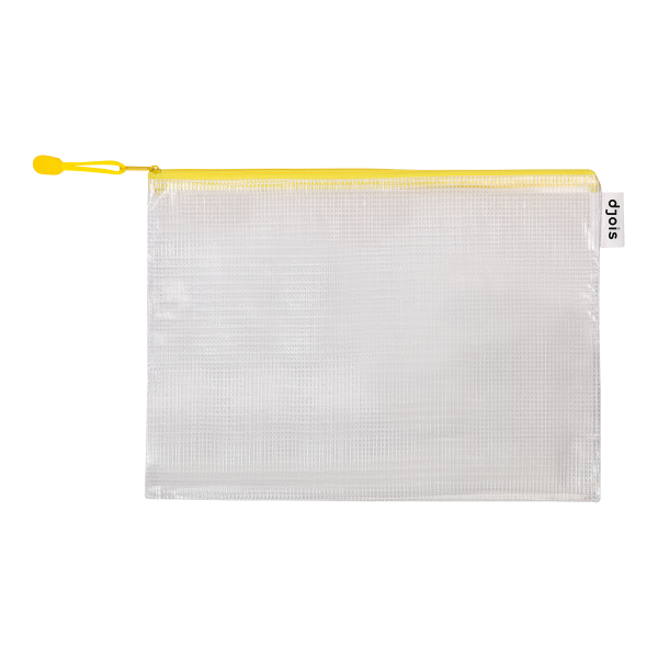 Djois obálka se zipem, A4, PVC síťovina, žlutá, 8 ks