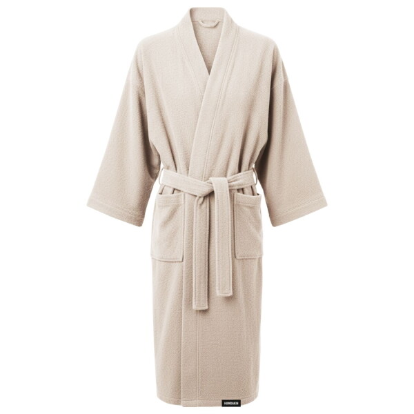 Humdakin Bavlněný froté župan Light Stone Velikost S/M, krémová barva, textil