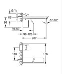 GROHE - Lineare New Umyvadlová baterie pod omítku, 2-otvorová instalace, kartáčovaný Cool Sunrise 23444GN1