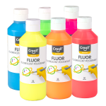 Sada temperových barev Creall Fluor, 6 x 250 ml, mix barev