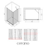 CERANO - Sprchový kout Antelo L/P - 6 mm - chrom, transparentní sklo - 120x50x190 - otočný CER-8050BD137