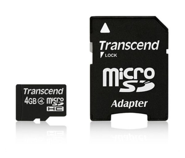 TRANSCEND MicroSDHC karta 4GB Class 4 + adaptér EDF_325053