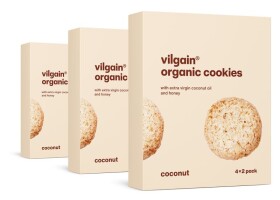 Vilgain Cookies BIO – 3× kokos 135 g (4 x 2 sušenky)