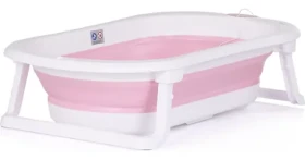 CHIPOLINO Vanička Sonata růžová / Vanička s přebalovací podložkou a stojanem / Skládací / 0-12 měsíců (SHVSO0263PI)