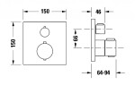 DURAVIT - Termostatická baterie pod omítku, pro 2 spotřebiče, matná černá TH4200013046
