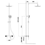 SAPHO - SOLARIS sprchový sloup s termostatickou baterií, chrom/černá mat WD139CB