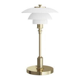 Louis Poulsen Přenosná lampa PH 1/1 Portable Brass, zlatá barva, sklo, kov