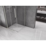 MEXEN/S - Velar sprchový kout, posuvné dveře 90 x 90, transparent, nikl kartáčovaná 871-090-090-01-97