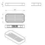 Gedy - OUTLINE polička do sprchy, 241x30x111, černá mat 321814