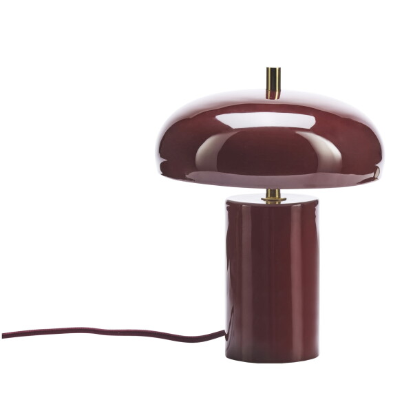 MADAM STOLTZ Stolní lampa Enamel Maroon, červená barva, kov
