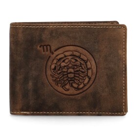Pánská kožená peněženka Zvěrokruh Štír - Daimon, hnědá