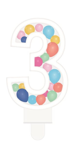 SVÍČKA barevné lentilky ČÍSLO 3 - Albi