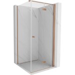 MEXEN/S - Mist-F sprchový kout skládací dveře pravá 100 x 100, transparent, měď kartáčovaná 8A6T-100-100-65-00-P