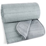 DumDekorace Prošívaný přehoz na postel s lněnou strukturou – kovově modrý Šířka: 170 cm | Délka: 210 cm