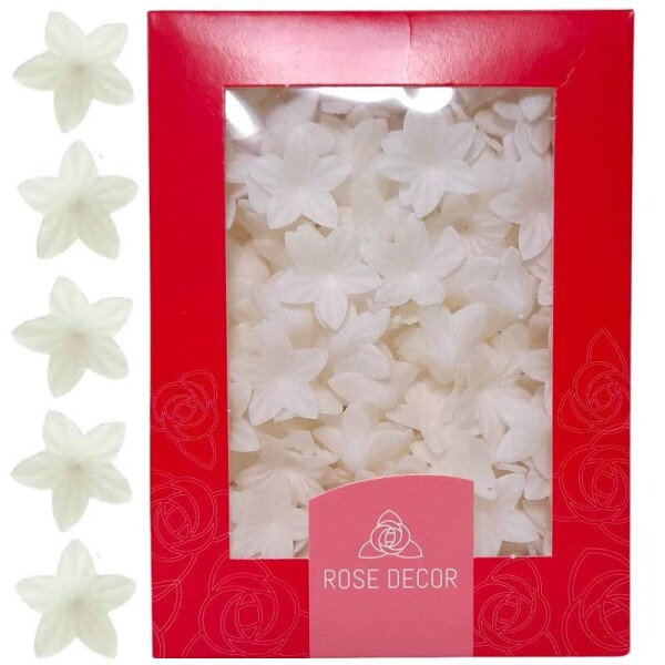 Dekorace oplatková - Květ mini 2 cm bílý, 400 ks