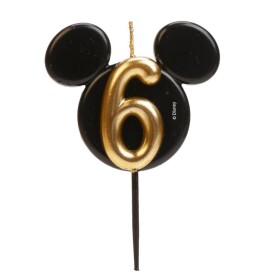 Dortisimo Dekora svíčka Mickey černo-zlatá číslo 6