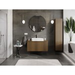 MEXEN/S - Rivel koupelnová skříňka pod umyvadlo 100 cm s deskou, 1 šuplík, reliéf , ořech 91A20-10047-1-BFC86