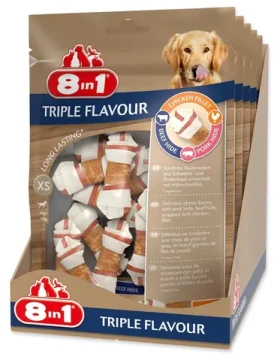 8IN1 Žvýkací kost Triple Flavour / XS / 21 ks / 294 g / pro malé psy (A4-144434)