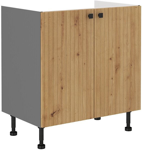 Spodní skříňka pod dřez Ava 80 ZL 2F BB Barva korpusu: Antracit, Barva dvířek: Dub Artisan