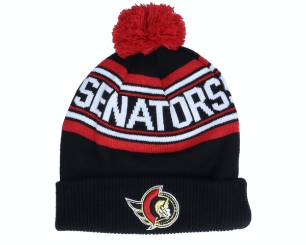 Outerstuff Dětská zimní čepice Ottawa Senators NHL Wordmark Cuffed Pom