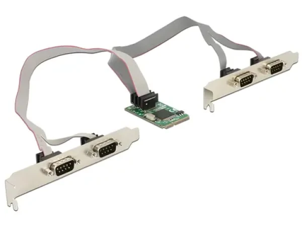 Delock / Adaptér / Mini PCIe / 4x Sériový RS-232 (95243)