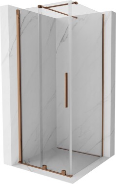 MEXEN/S - Velar sprchový kout 120 x 120, transparent, růžové zlato 871-120-120-01-60