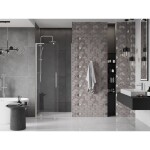MEXEN/S - Velar L posuvné sprchové dveře 90, transparent, nikl kartáčovaný 871-090-003-01-97