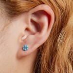 Stříbrné náušnice s tyrkysovým magnezitem Claudie, stříbro 925/1000, Tyrkysová