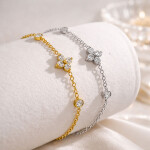 Náramek se zirkony Paulina - chirurgická ocel, Stříbrná 18 cm + 3 cm (prodloužení)