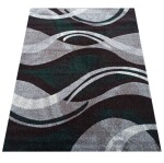 DumDekorace Originální koberec s abstraktním vzorem v zelenošedé barvě Šířka: 160 cm | Délka: 220 cm