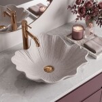 REA - Umyvadlo na desku Flower Beige REA-U7888