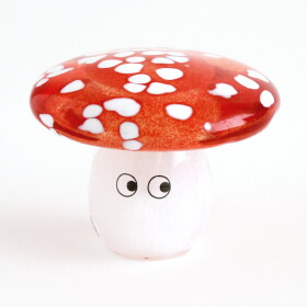 Studio Arhoj Skleněná figurka Crystal Blob Fly Agaric, červená barva, sklo