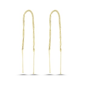 LUNICA Stříbrné řetízkové náušnice GOLD 0512