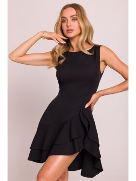 M850 Volánové mini šaty - černé EU XL