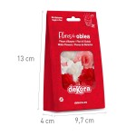 Dortisimo Dekorace z jedlého papíru Květiny bílé, růžové a červené (8 ks)