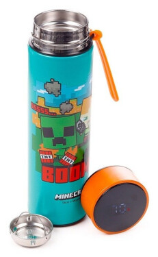 Nerezová termoláhev s digitálním teploměrem 450ml - Minecraft BOOM