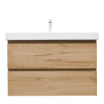 Koupelnová skříňka 2 zásuvková s umyvadlem SAT B-Way 99x50x45 cm dub mat BWAY2100OAKU1BBI BWAY2100OAKU1BBI
