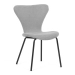 Židle jídelní, stříbrná látka, nohy černý kov