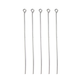 Ketlovací jehly z nerezové oceli - platinové - 65 x 0,7 mm - 1 g