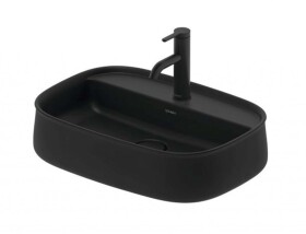 DURAVIT - Zencha Umyvadlo na desku 55x39 cm, bez přepadu, otvor pro baterii, DuraCeram, antracit mat 2374551371