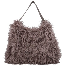 Stylová dámská plyšová kabelka do ruky Oresti, tmavě šedá