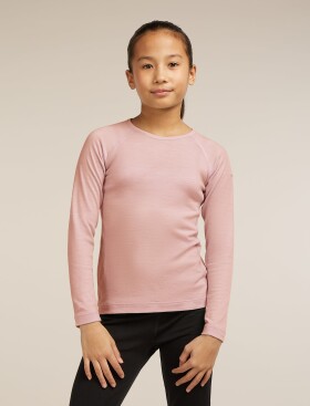 Dětské merino triko dlouhý rukáv ICEBREAKER Kids 200 Oasis LS Crewe, Pink Quartz velikost: 10