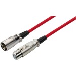 Omnitronic 30220903 XLR propojovací kabel [1x XLR zástrčka 3pólová - 1x XLR zásuvka 3pólová] 3.00 m červená