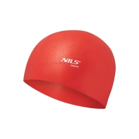 NILS Aqua NQC Dots Silikonová čepice červená (5907695531411)